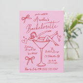 Hand getrokken Martini Bachelorette uitnodiging Cu (Staand voorkant)