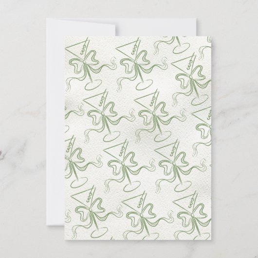 Hand getrokken Martini Bow Funky Verlovingsfeest Kaart (Achterkant)