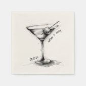  Hand getrokken Martini Glass Classic bruiloft Servet (Voorkant)