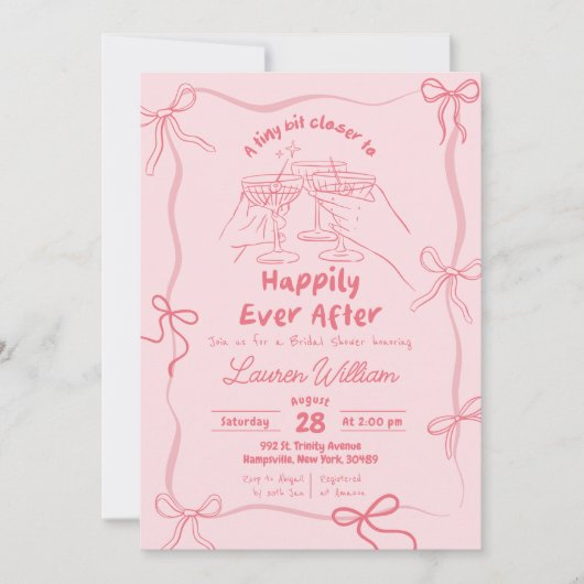 Hand getrokken martini Vrijgezellenfeest Kaart (Voorkant)