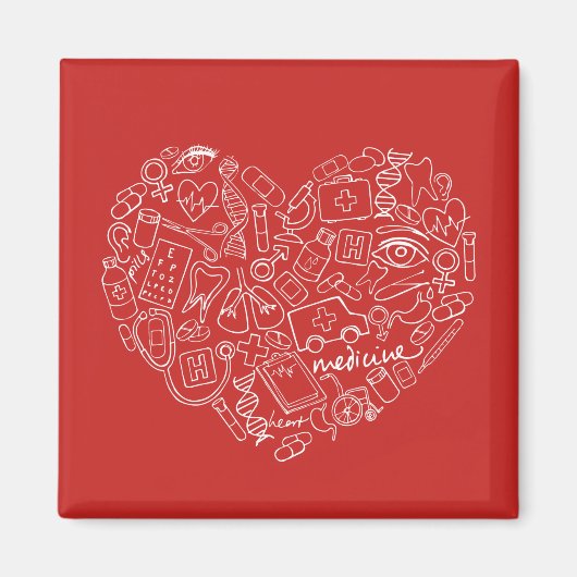 Hand getrokken Medial Doodle Logo Magneet (Voorkant)