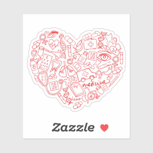 Hand getrokken Medial Doodle Logo Sticker (Vel)