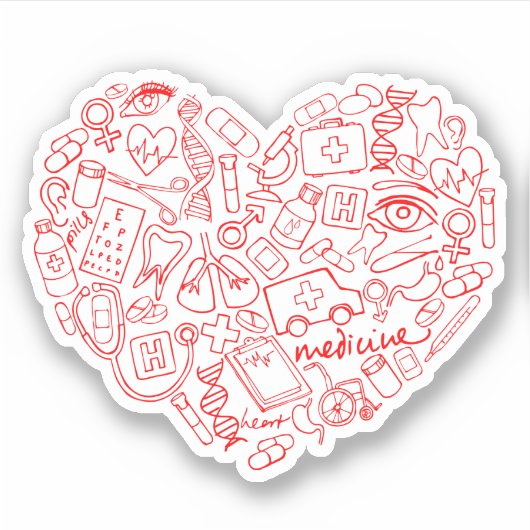 Hand getrokken Medial Doodle Logo Sticker (Voorkant)
