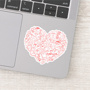 Hand getrokken Medial Doodle Logo Sticker