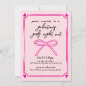 Hand getrokken meisjes nacht Galentine's Day Kaart (Voorkant)