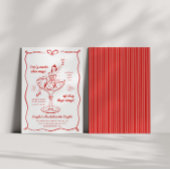 Hand getrokken Meisjes Nacht Rode Champagne Bachel Kaart