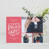 Hand getrokken Merry Kisses Christmas Multi-Photo Feestdagenkaart (Staand voorkant)