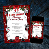 Hand getrokken Merry Krampus Christmas Cocktail Pa Kaart
