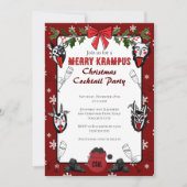 Hand getrokken Merry Krampus Christmas Cocktail Pa Kaart (Voorkant)