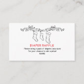 Hand getrokken Merry Little Baby Luier Raffle Informatiekaartje (Voorkant)