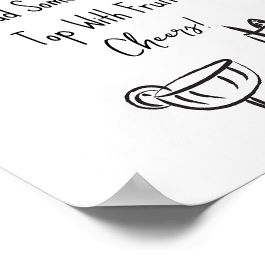 Hand getrokken Mimosa Bar Teken Poster (Hoek)