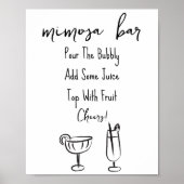 Hand getrokken Mimosa Bar Teken Poster (Voorkant)
