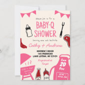 Hand getrokken minimalistische BaByQ meisje Baby s Kaart (Voorkant)