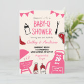 Hand getrokken minimalistische BaByQ meisje Baby s Kaart (Staand voorkant)