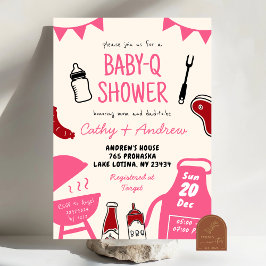 Hand getrokken minimalistische BaByQ meisje Baby s Kaart