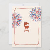 Hand getrokken minimalistische BBQ 4 juli BBQ Kaart (Achterkant)