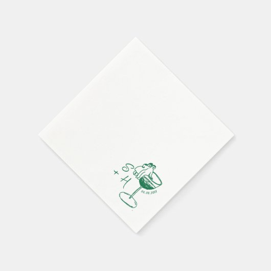 Hand getrokken minimalistische eenvoudige cocktail servet (Hoek)