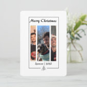 Hand getrokken minimalistische foto strip Kerstmis Feestdagenkaart (Staand voorkant)