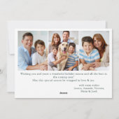 Hand getrokken minimalistische kerstkrans 4 foto feestdagenkaart (Achterkant)