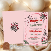 Hand getrokken Misstletoe naar Mrs Bow Vrijgezelle Kaart