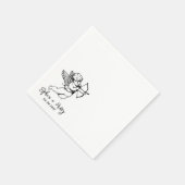 Hand getrokken moderne cherub cocktail bruiloft se servet (Hoek)