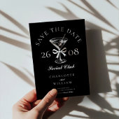 Hand getrokken moderne Martini foto Save The Date