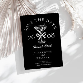 Hand getrokken moderne Martini Save The Date