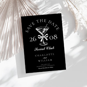 Hand getrokken moderne Martini Save The Date
