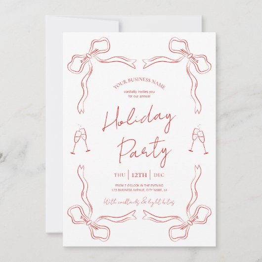 Hand getrokken moderne rode vakantie zakelijke per kaart (Voorkant)