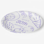 Hand getrokken moderne verjaardag elke leeftijd Sc Papieren Bordje (Gekanteld)