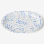 Hand getrokken moderne verjaardag elke leeftijd Sc Papieren Bordje (Gekanteld)