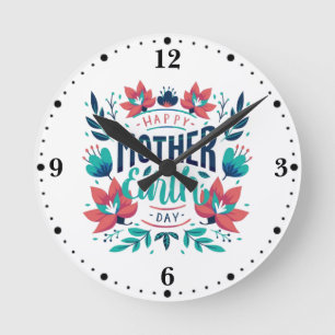 Hand getrokken Moeder Aarde Dag Design-23184 Hoodi Ronde Klok