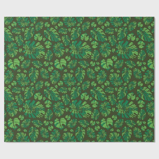 Hand getrokken Monstera Leaf Array Cadeaupapier (Vlak)