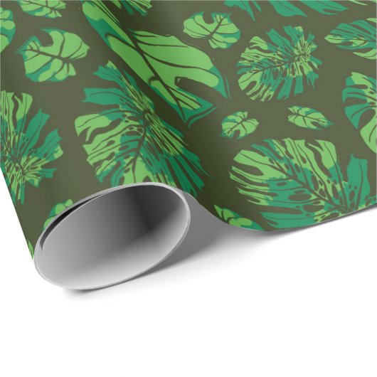 Hand getrokken Monstera Leaf Array Cadeaupapier (Rol Hoek)