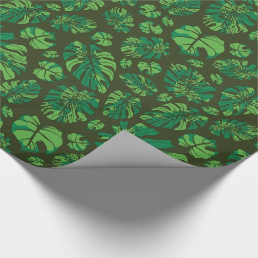 Hand getrokken Monstera Leaf Array Cadeaupapier (Hoek)