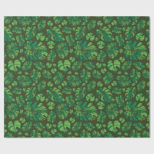 Hand getrokken Monstera Leaf Array Cadeaupapier (Vlak)