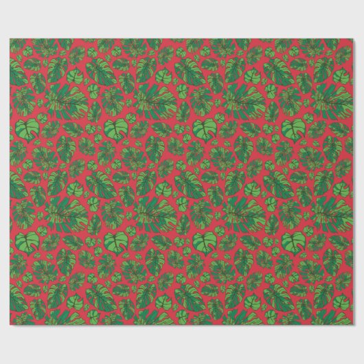 Hand getrokken Monstera Leaf Array Cadeaupapier (Vlak)