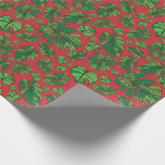 Hand getrokken Monstera Leaf Array Cadeaupapier (Hoek)