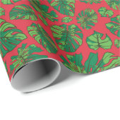 Hand getrokken Monstera Leaf Array Cadeaupapier (Rol Hoek)