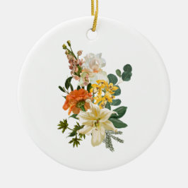 Hand getrokken mooie bloemen boeket. keramisch ornament