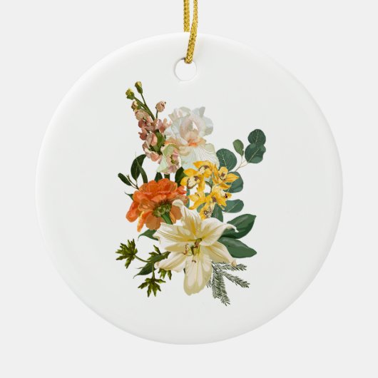 Hand getrokken mooie bloemen boeket. keramisch ornament (Voorkant)