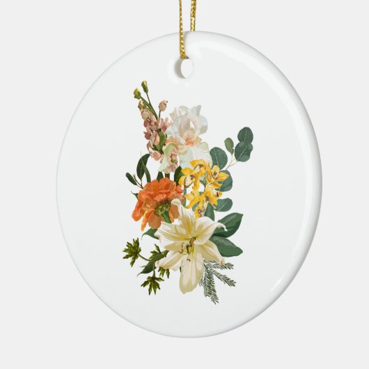 Hand getrokken mooie bloemen boeket. keramisch ornament (Links)