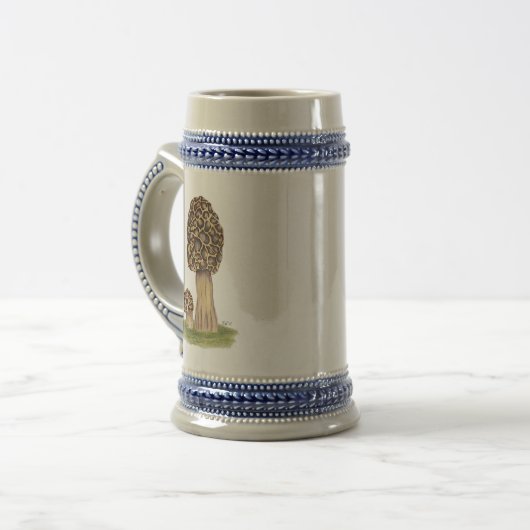 Hand getrokken Morel Mushroom Bierpul (Voorkant links)