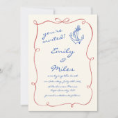 Hand getrokken nautische bruiloft Bewaar de datum Kaart (Voorkant)