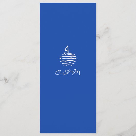 Hand getrokken nautische bruiloft menu (Achterkant)