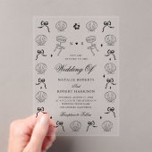 Hand getrokken nautische kust zeeschelp shell brui acryl uitnodigingen (Insitu (Draagbaar))