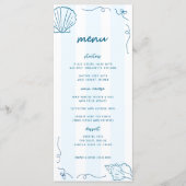 Hand getrokken nautische zeeschelp kust bruiloft m menu (Voorkant)