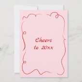 Hand getrokken New Years Eve Party Uitnodiging roz (Achterkant)