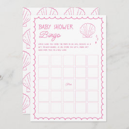 Hand getrokken Ocean Seashell Baby shower Bingo sp Kaart