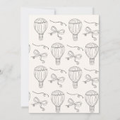 Hand getrokken Oh Baby Hete Luchtballon Bow Baby s Kaart (Achterkant)